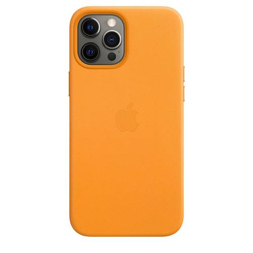 Чехол для смартфона Apple MagSafe для iPhone 12 Pro Max, кожа, «золотой апельсин»